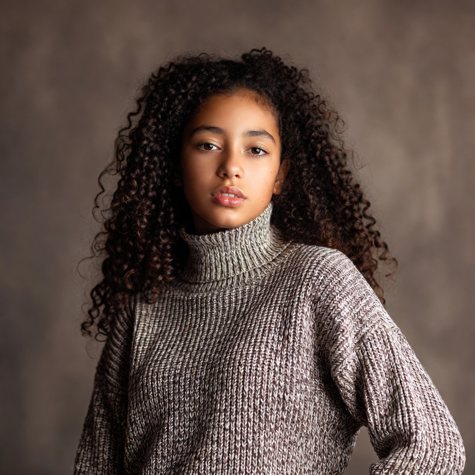 African-American girl with curly hair African-American girl with curly hair