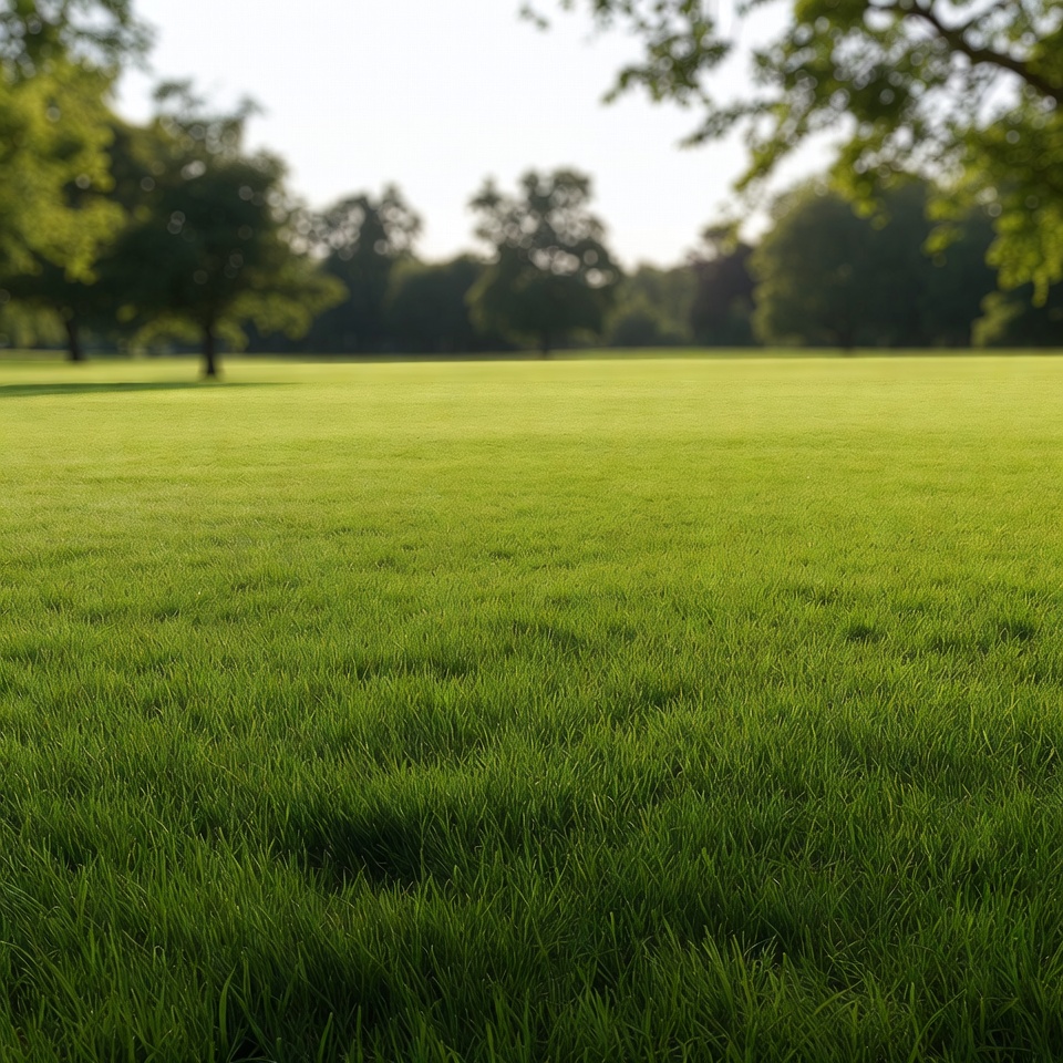 Blurred green grass field with trees Blurred green grass field with trees