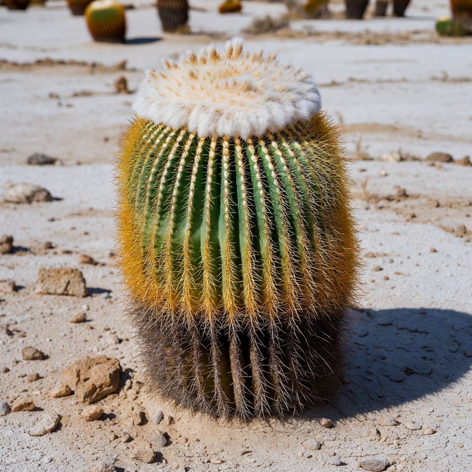 Golden Barrel Cactus with White Top Golden Barrel Cactus with White Top