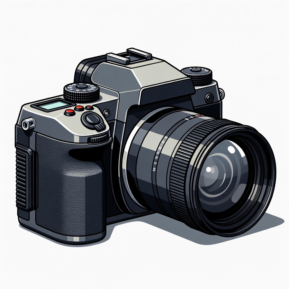 Digital SLR Camera Illustration Digital SLR Camera Illustration