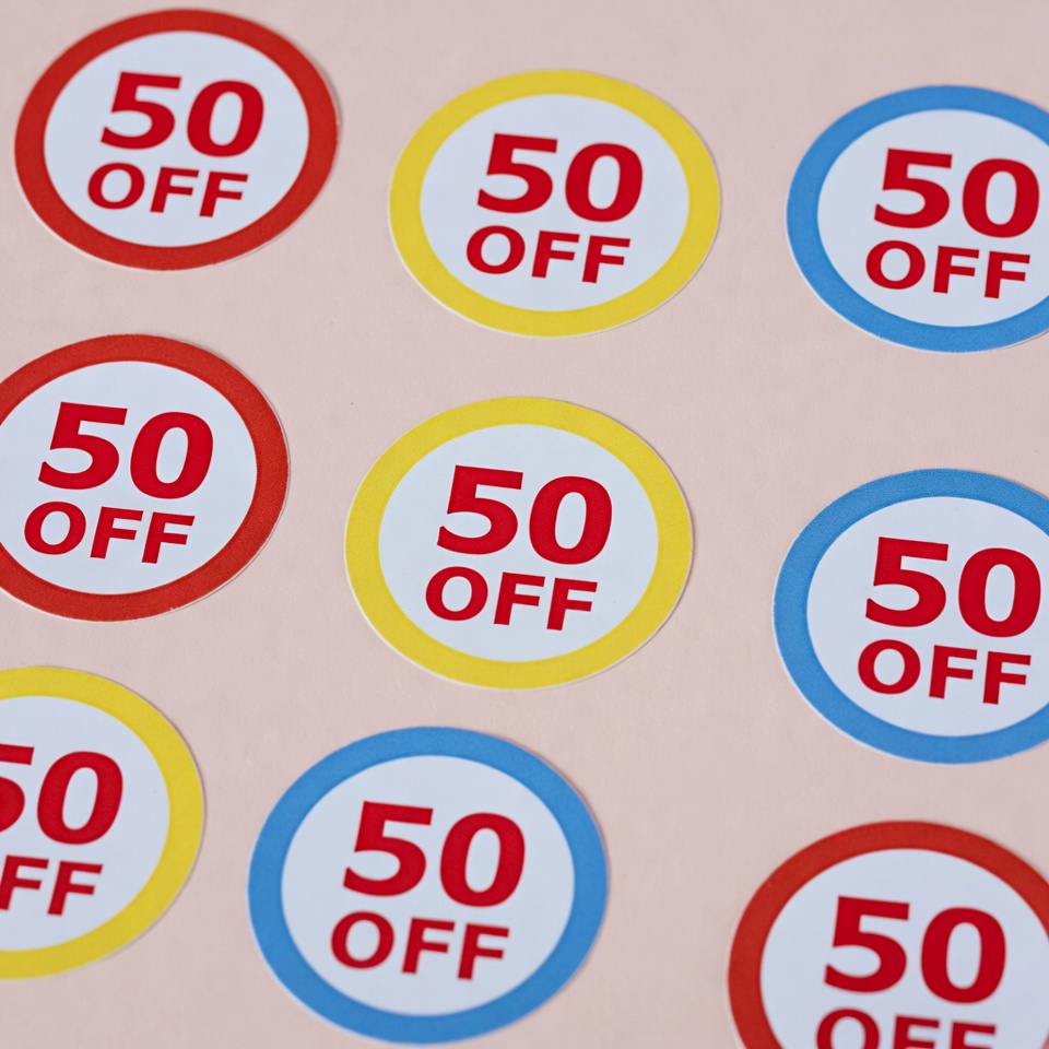 50% Off Sale Stickers 50% Off Sale Stickers