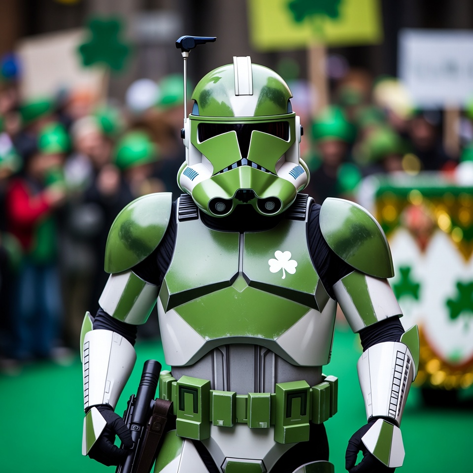 Green Clone Trooper St. Patrick's Day Parade Green Clone Trooper St. Patrick's Day Parade