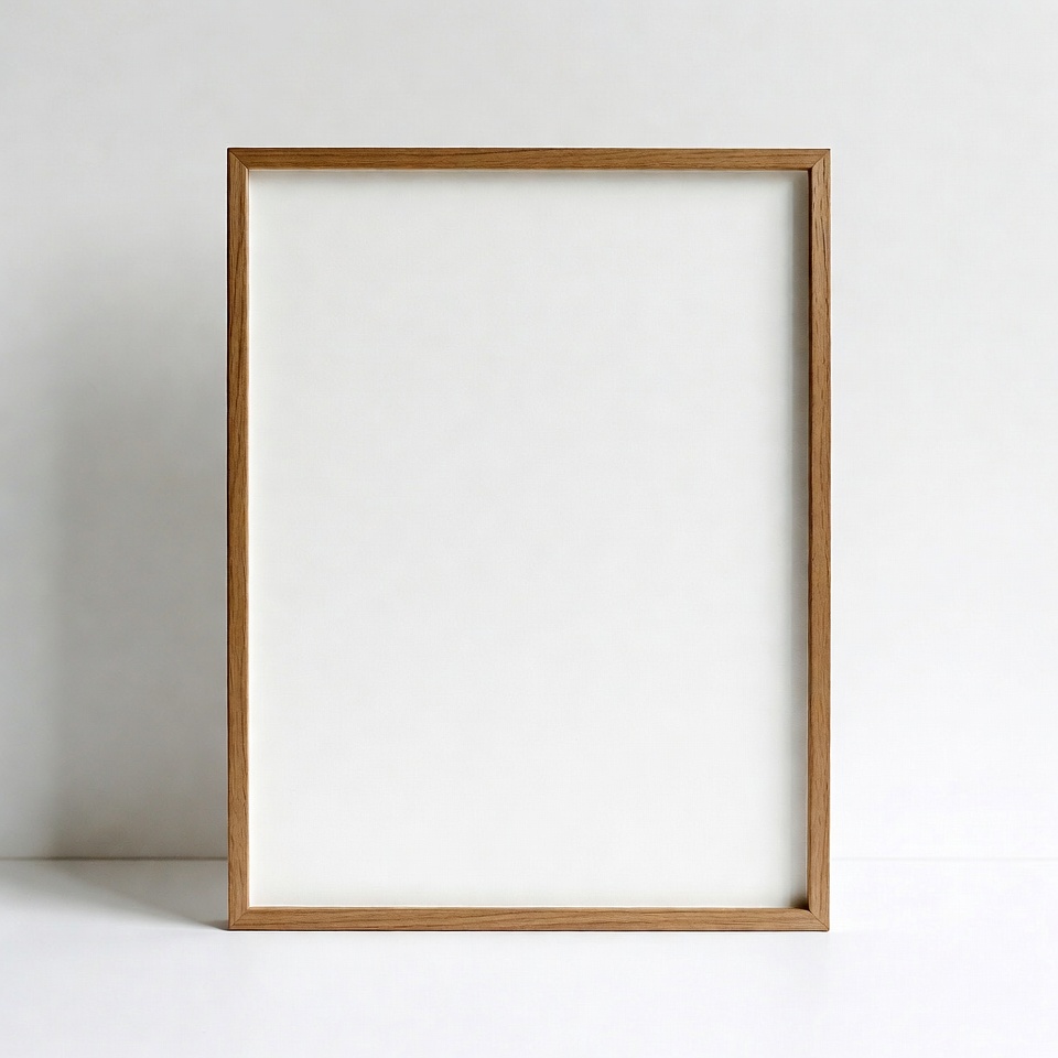 Wooden Frame with Blank White Poster Wooden Frame with Blank White Poster