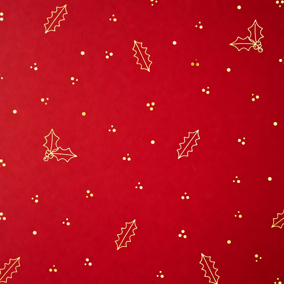 Red Holly Christmas Wrapping Paper Red Holly Christmas Wrapping Paper
