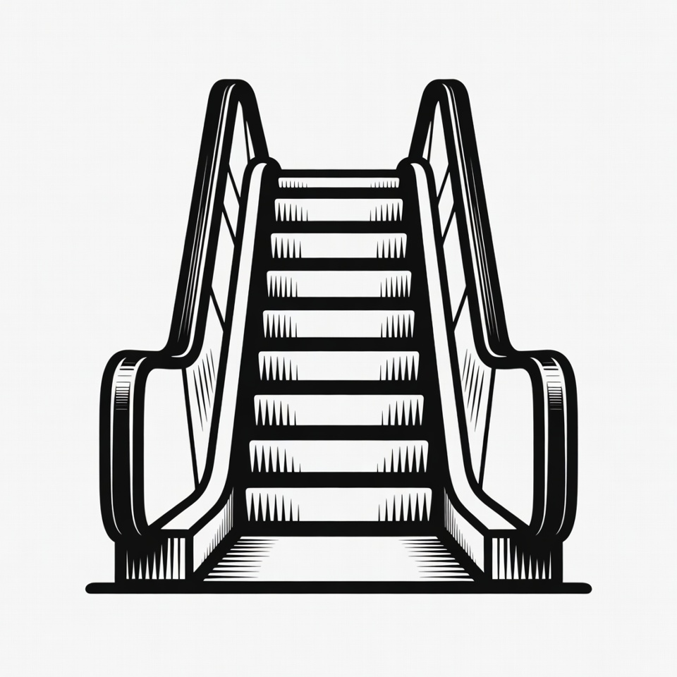 Escalator Illustration Escalator Illustration