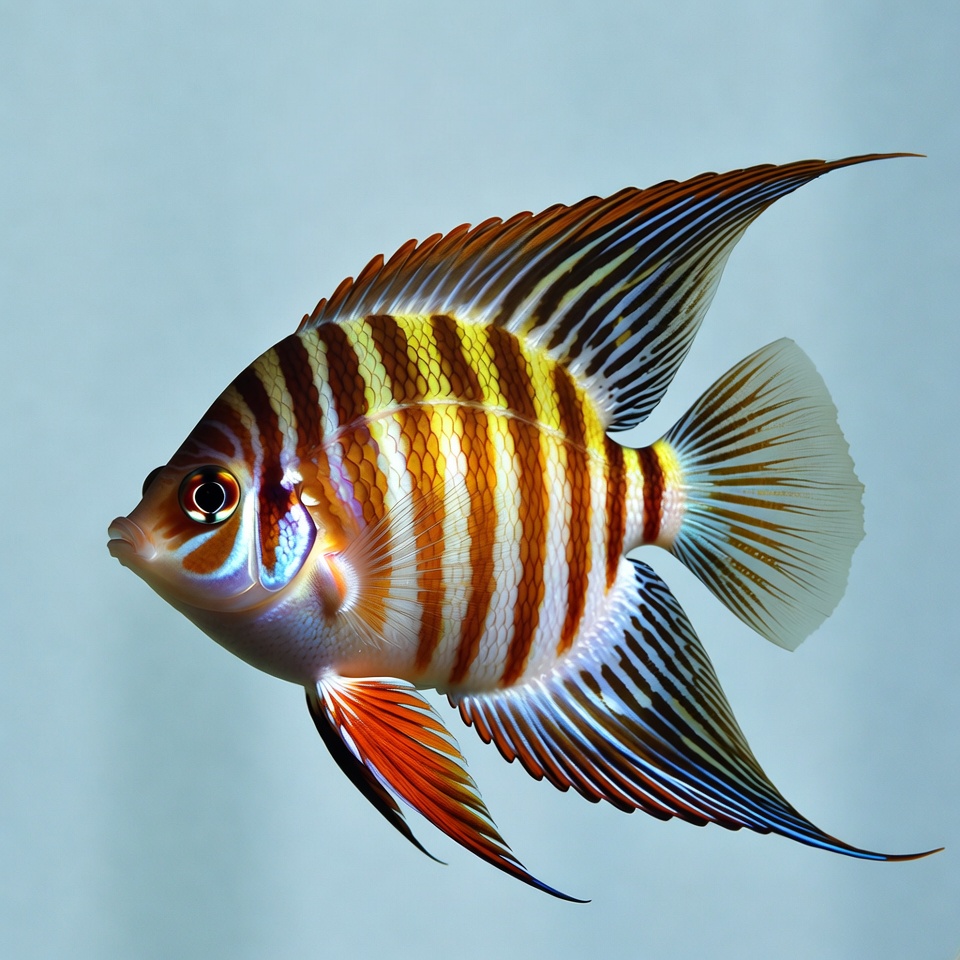 Colorful Angelfish on blue background Colorful Angelfish on blue background