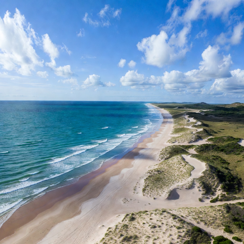 Aerial View of Sandy Beach with Dunes Aerial View of Sandy Beach with Dunes