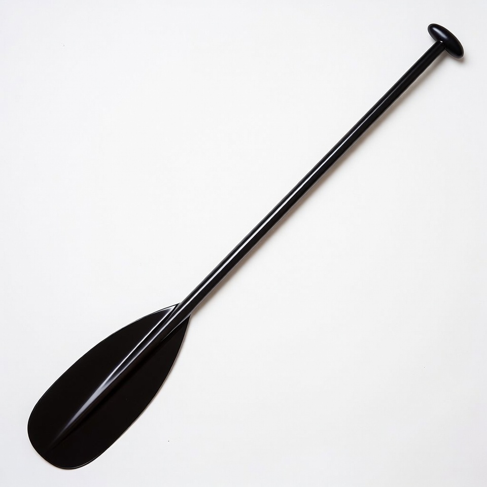 Black kayak paddle isolated Black kayak paddle isolated