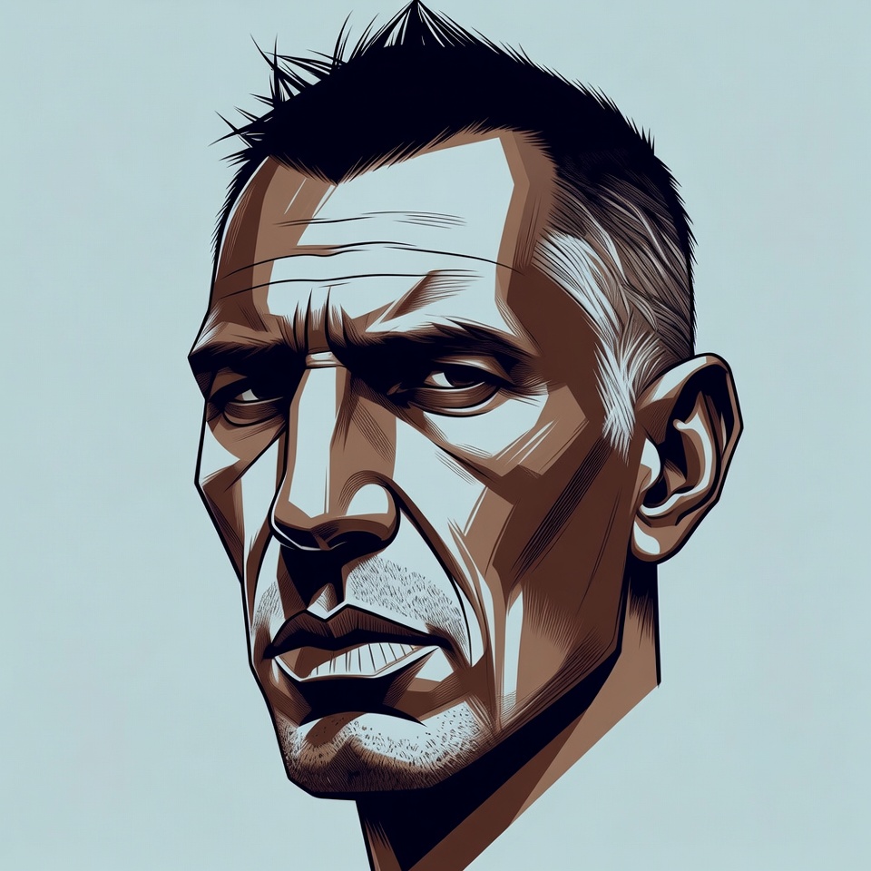 Intense man portrait illustration Intense man portrait illustration