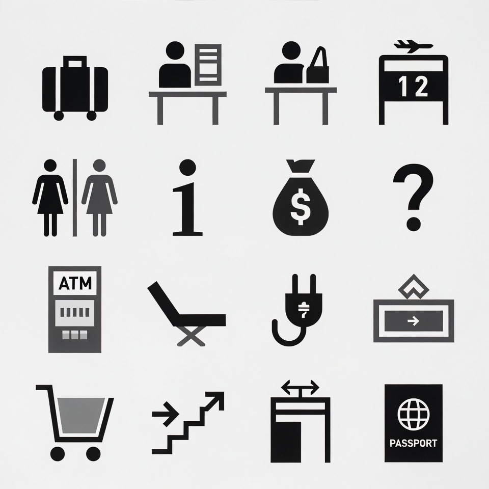Airport Icons Set Airport Icons Set