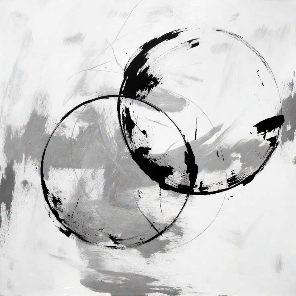Overlapping Black Ink Circles Abstract Overlapping Black Ink Circles Abstract
