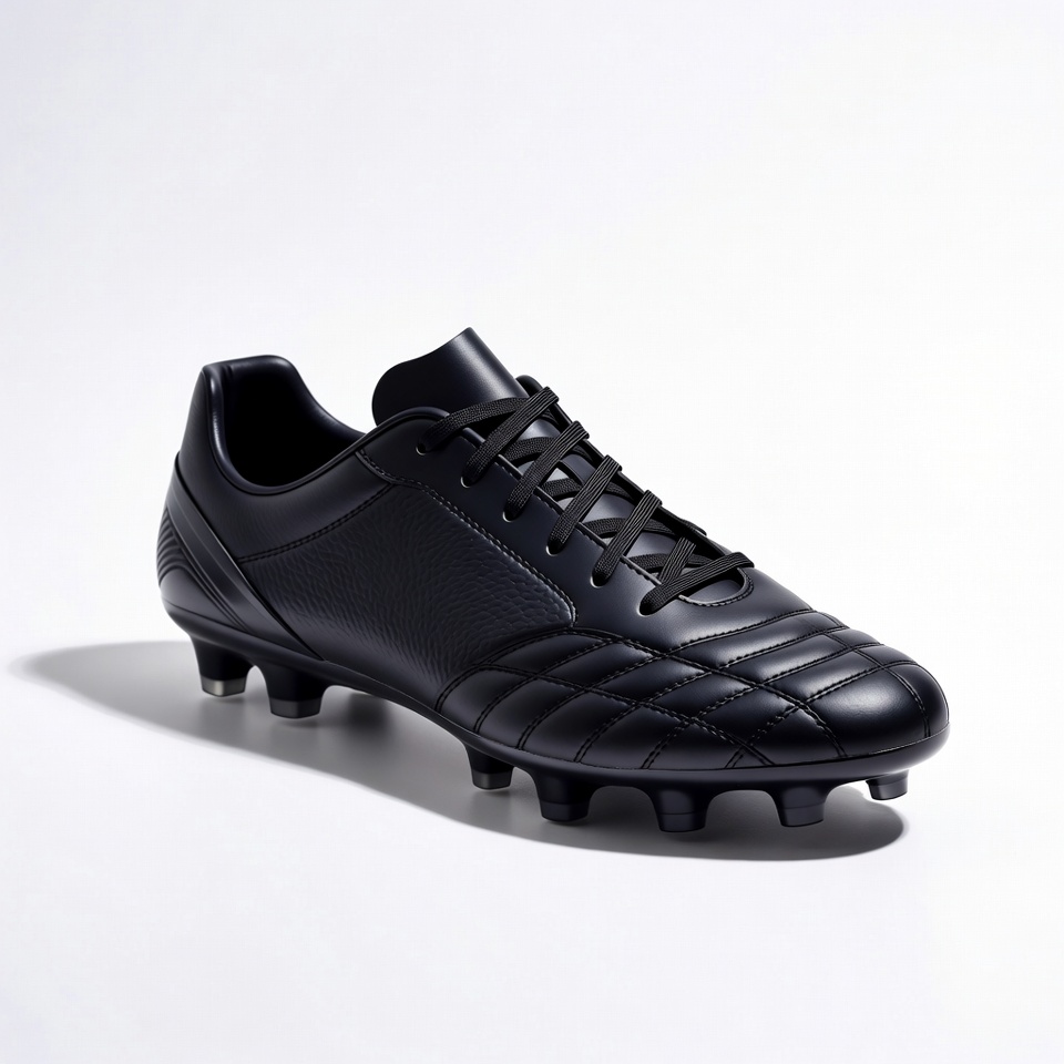 Black Soccer Cleats on White Background Black Soccer Cleats on White Background