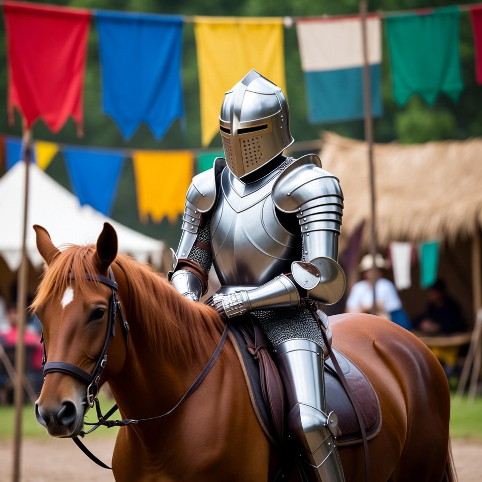 Knight in shining armor on horse Knight in shining armor on horse