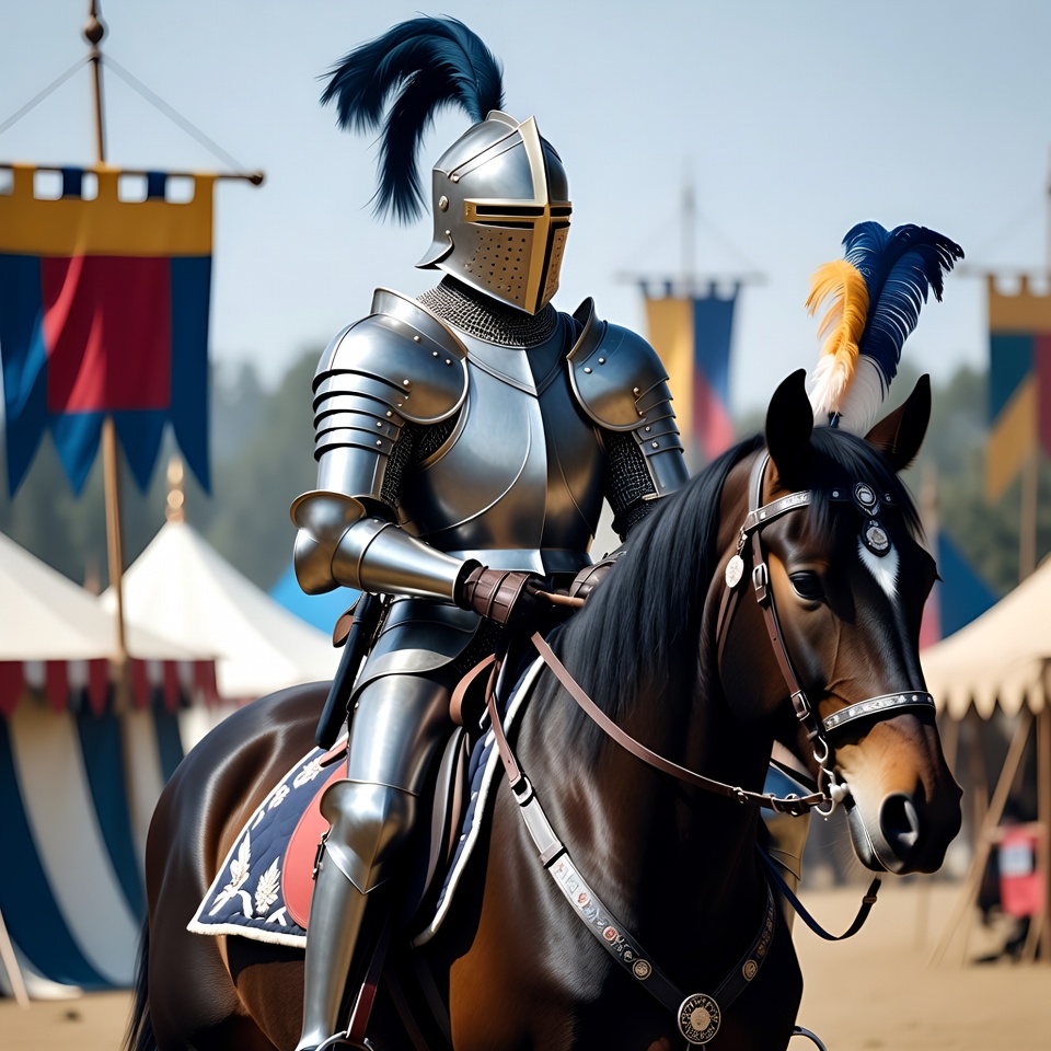 Knight in shining armor on horse Knight in shining armor on horse