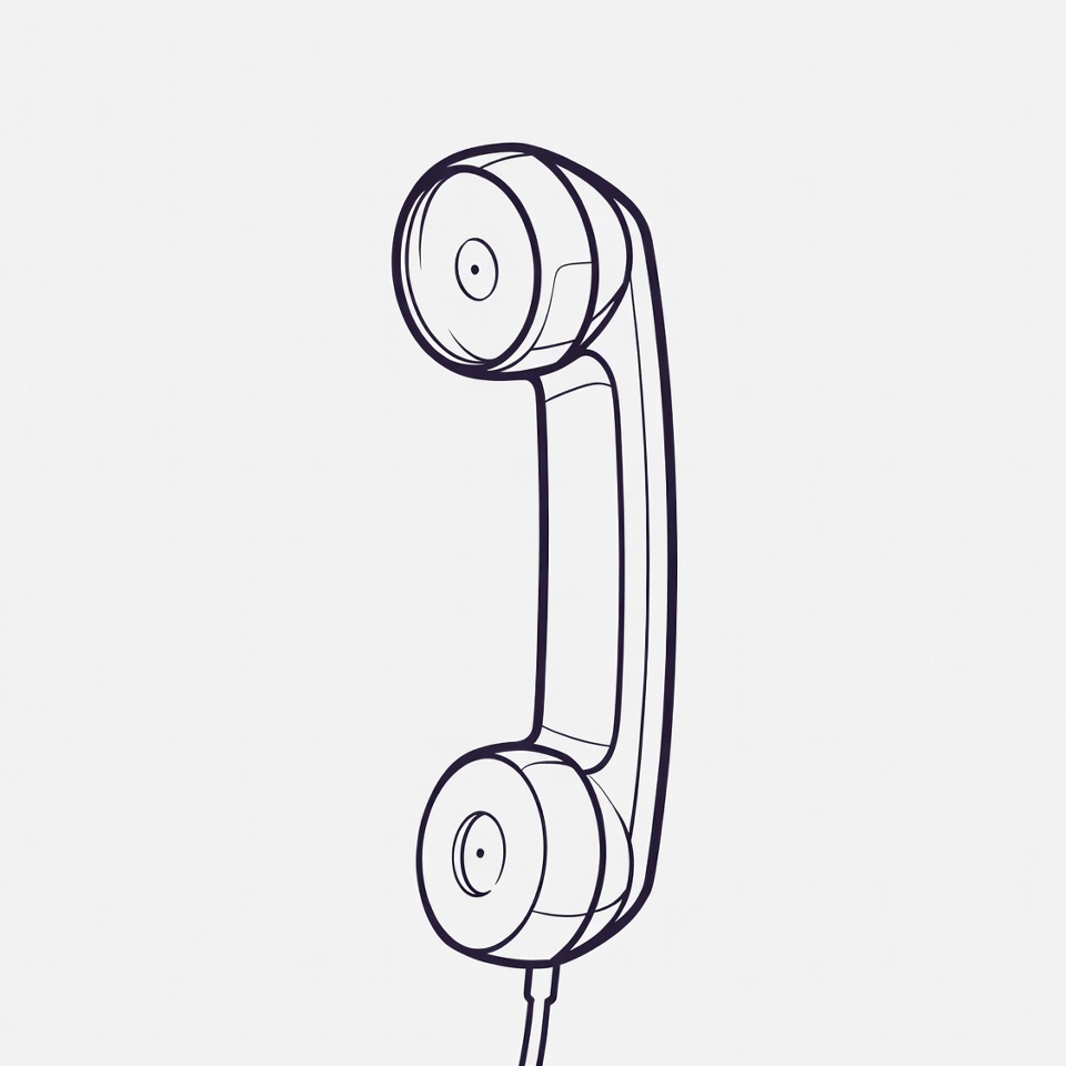 Vintage telephone handset illustration Vintage telephone handset illustration