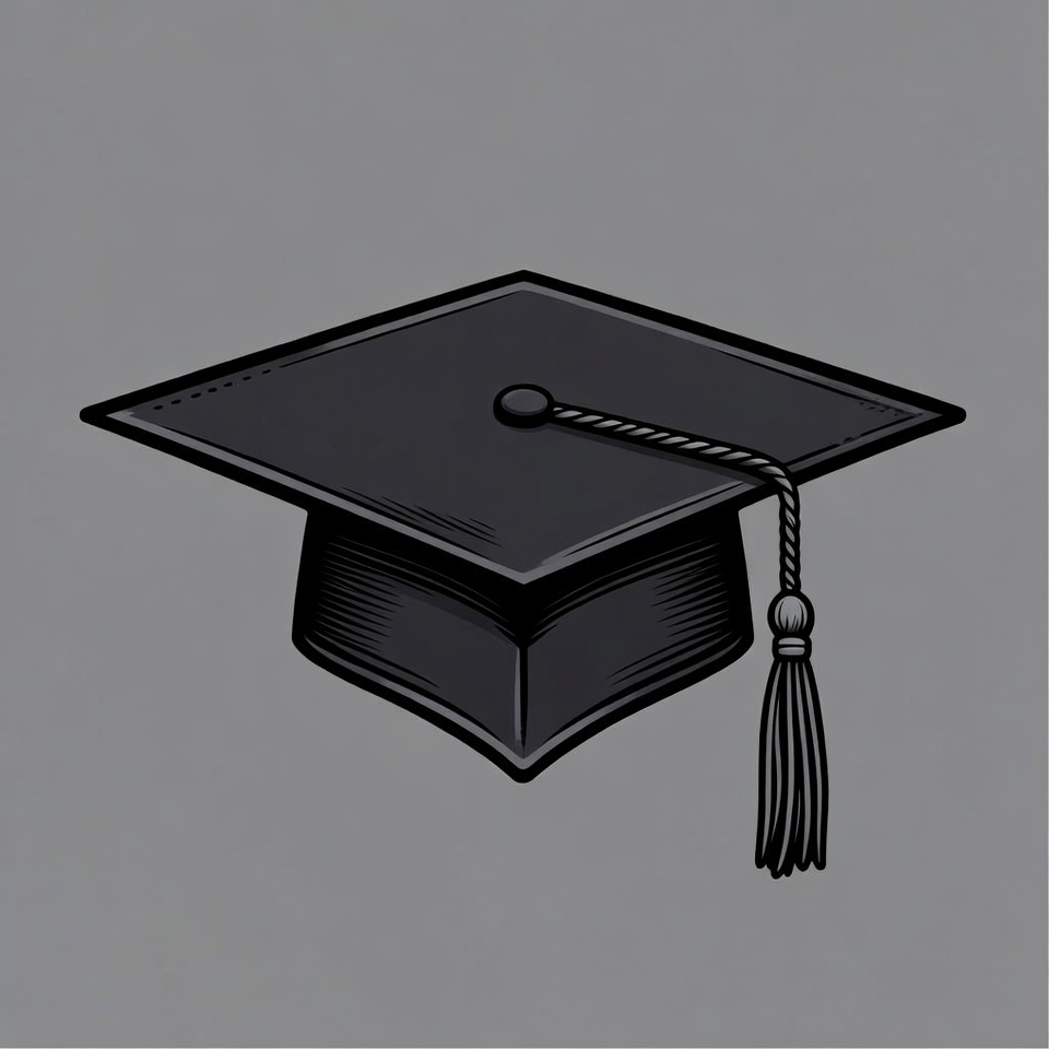 Black Graduation Cap Illustration Black Graduation Cap Illustration