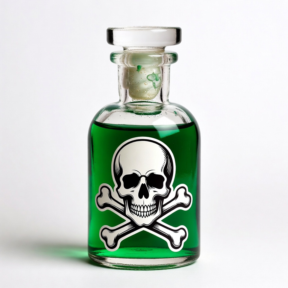 Green poison bottle with skull Green poison bottle with skull