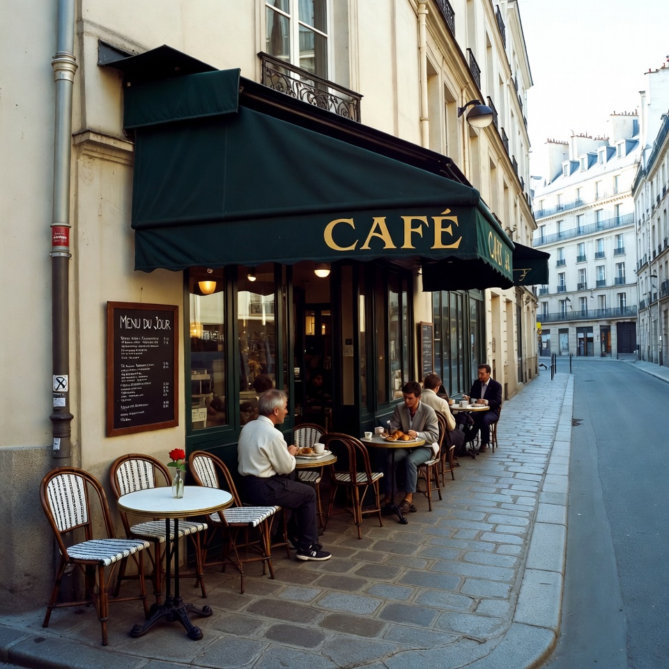 Paris Cafe Patrons Outdoor Seating Paris Cafe Patrons Outdoor Seating
