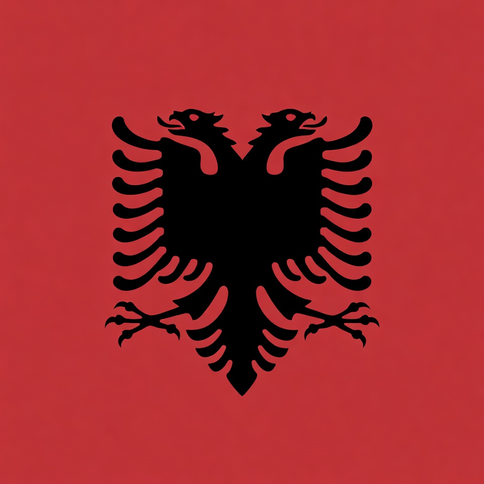 Albanian Flag Double-Headed Eagle Albanian Flag Double-Headed Eagle