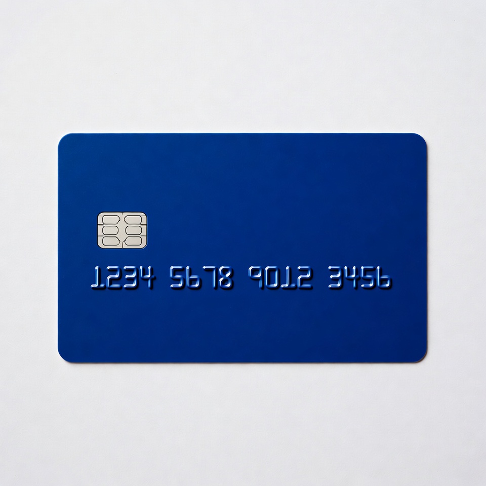 Blue credit card isolated Blue credit card isolated