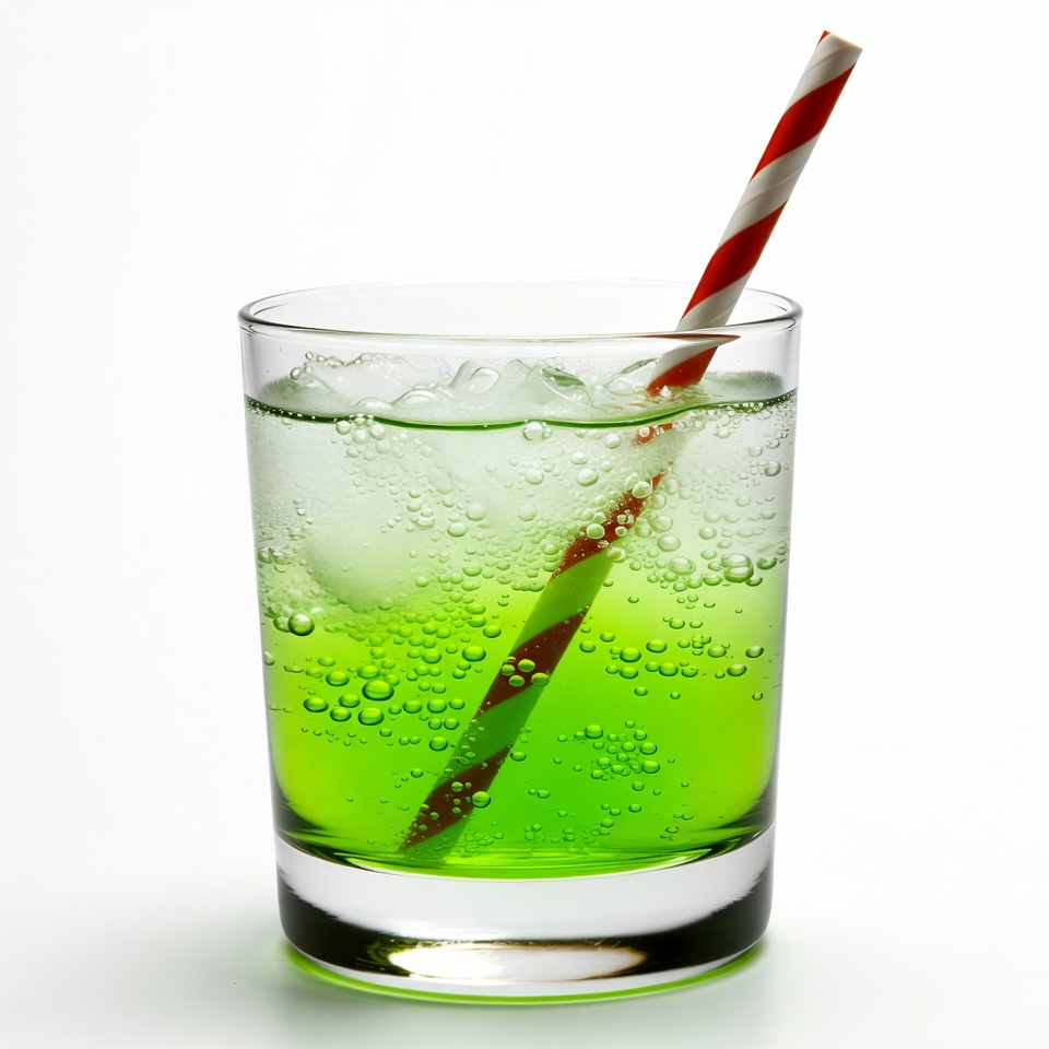 Green Soda with Red Straw Green Soda with Red Straw