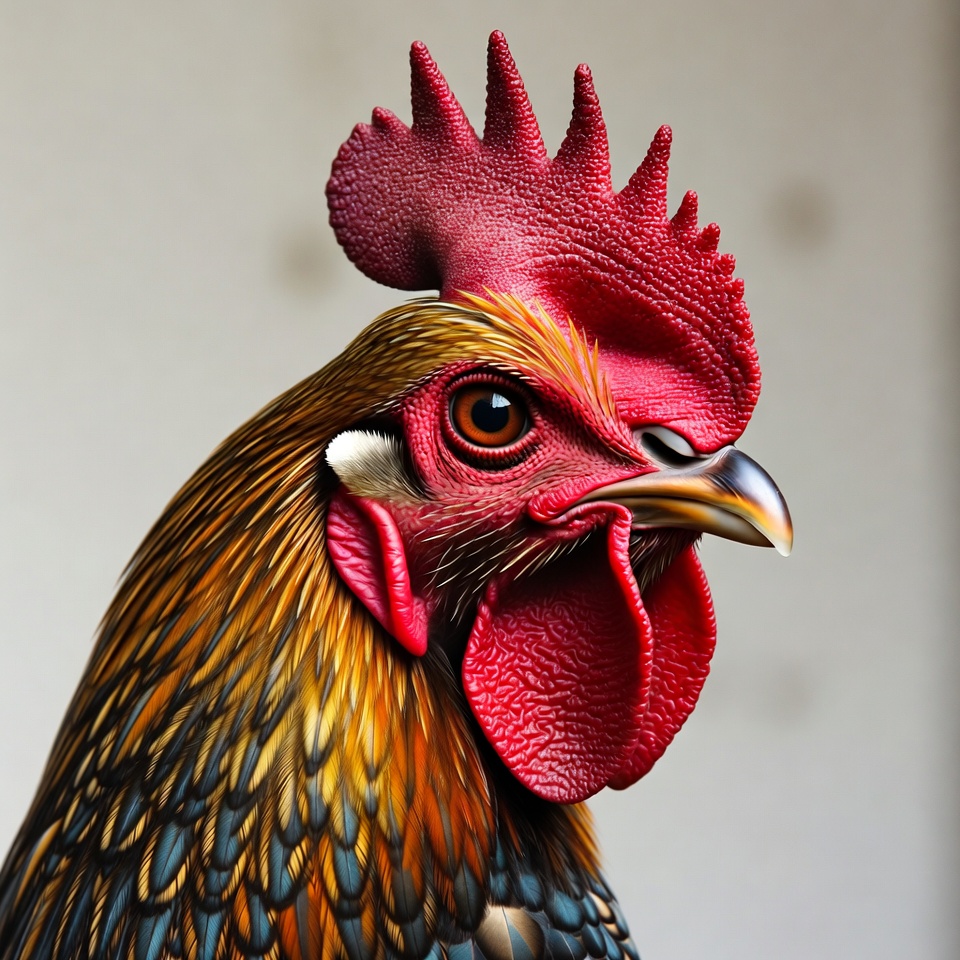 Colorful Rooster Portrait Colorful Rooster Portrait