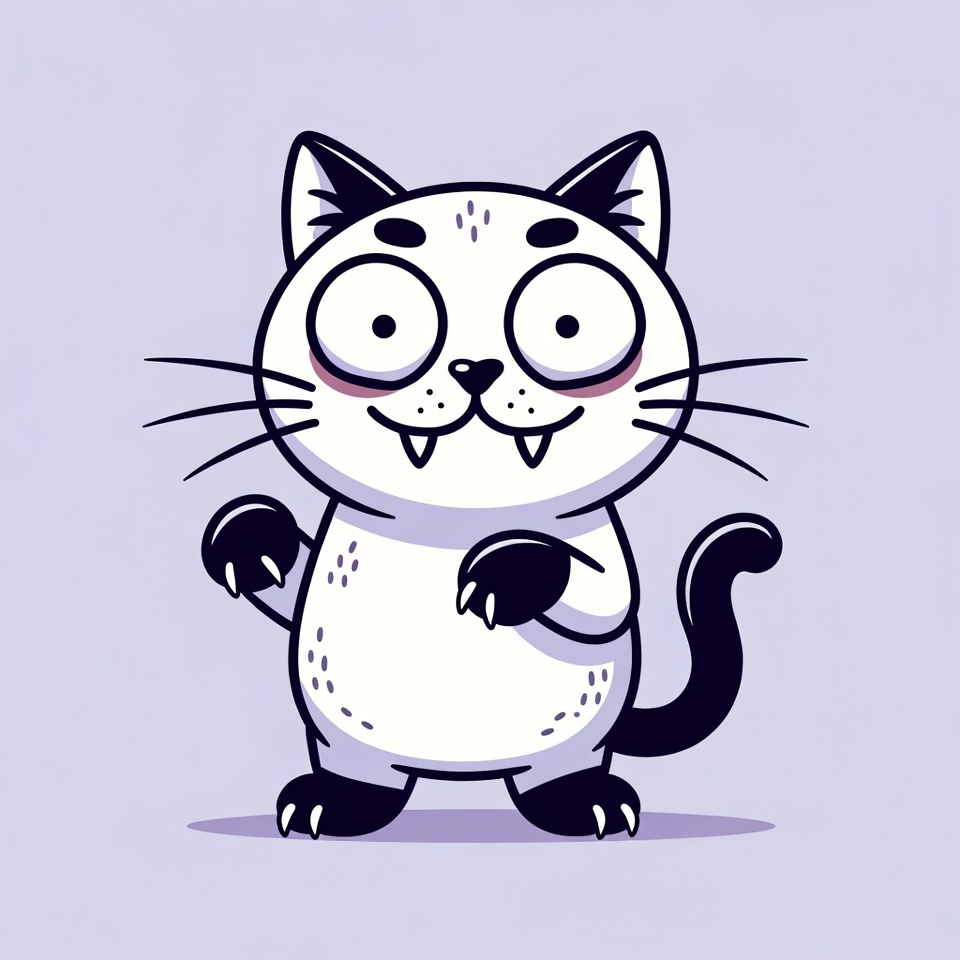 Cute cartoon cat with wide eyes Cute cartoon cat with wide eyes