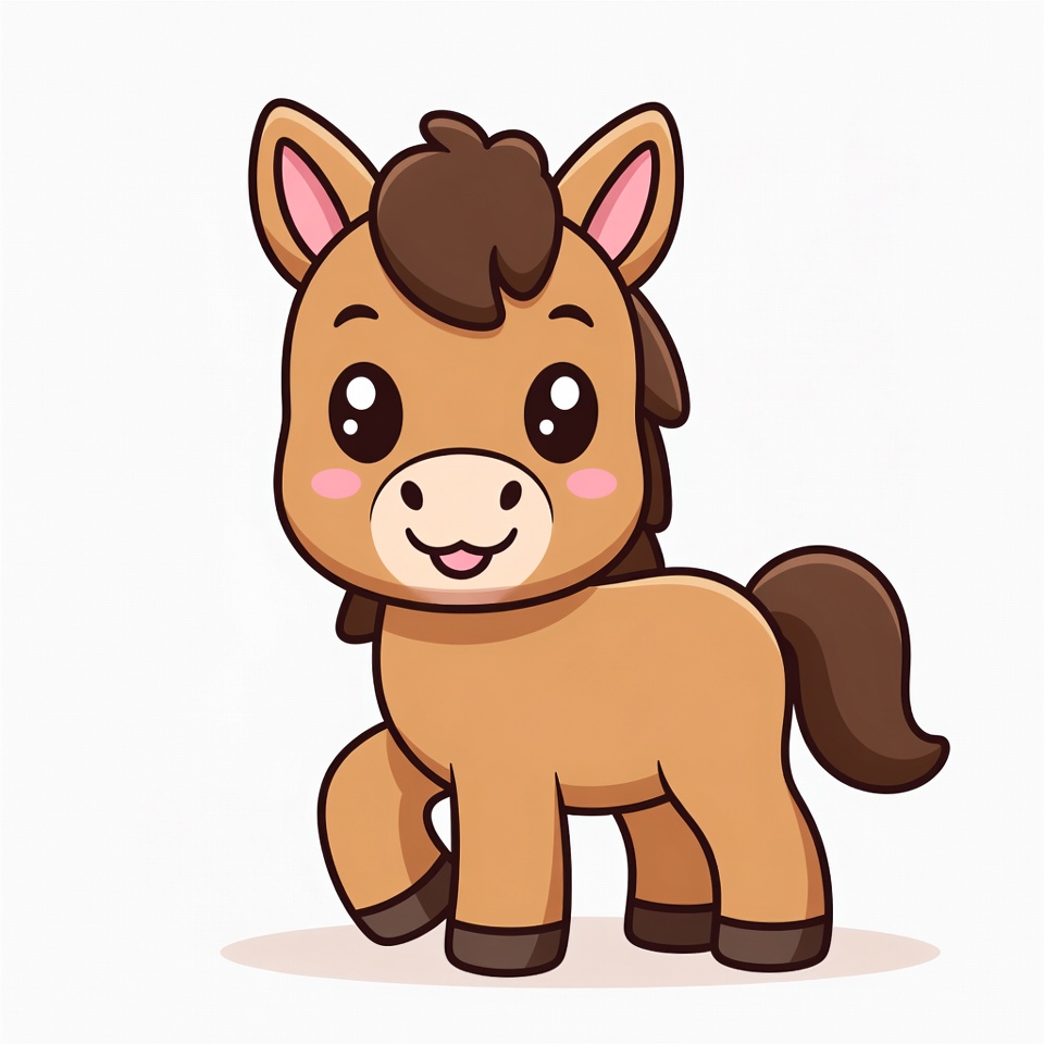 Cute cartoon baby horse Cute cartoon baby horse