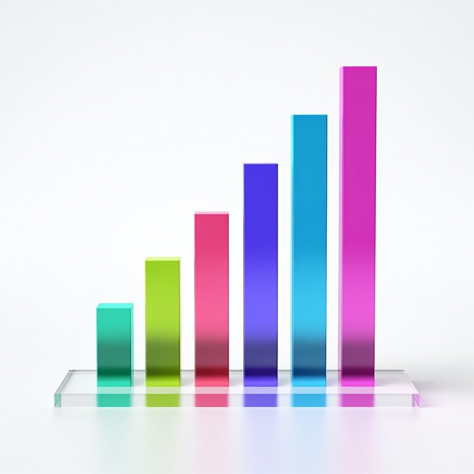 Colorful 3D Bar Graph Chart Colorful 3D Bar Graph Chart