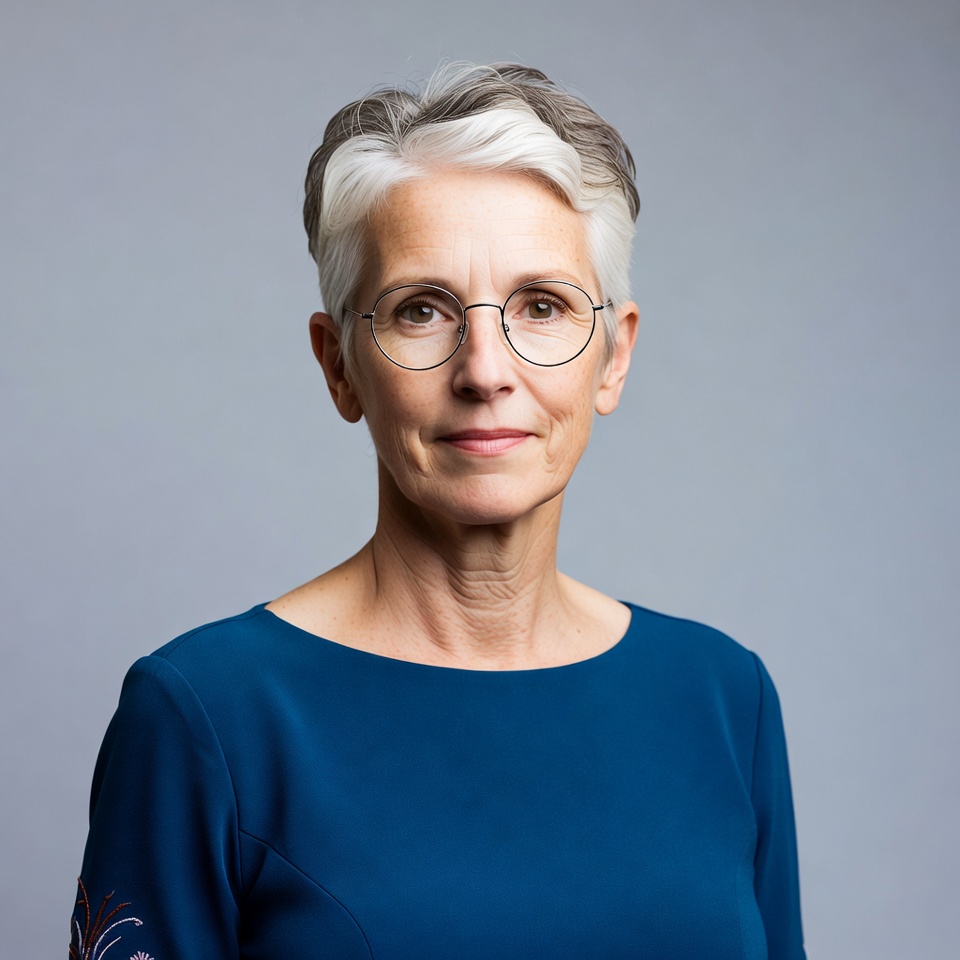 Elderly woman with short gray hair Elderly woman with short gray hair