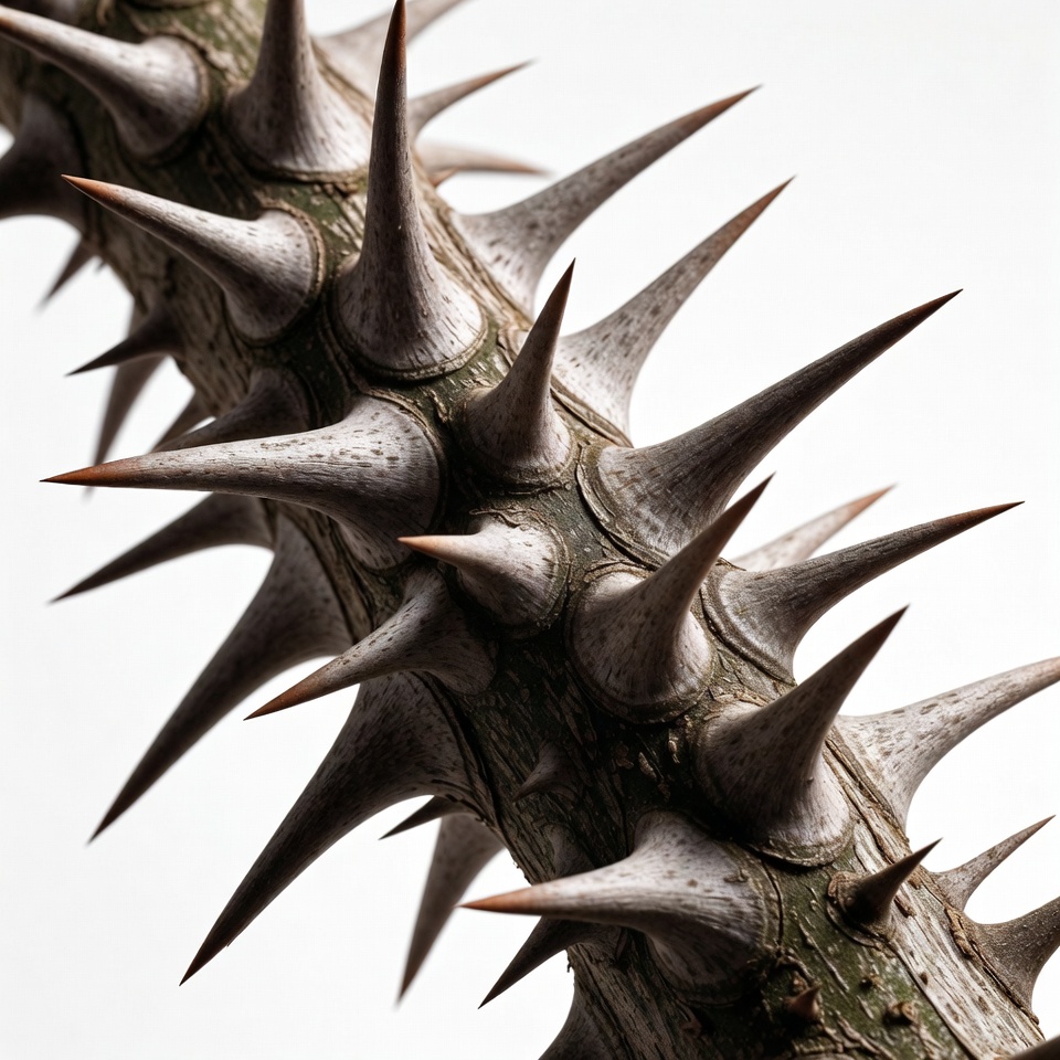 Close-up of spiky thorny stem Close-up of spiky thorny stem