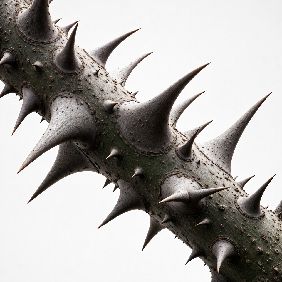 Rose Stem with Sharp Thorns Rose Stem with Sharp Thorns