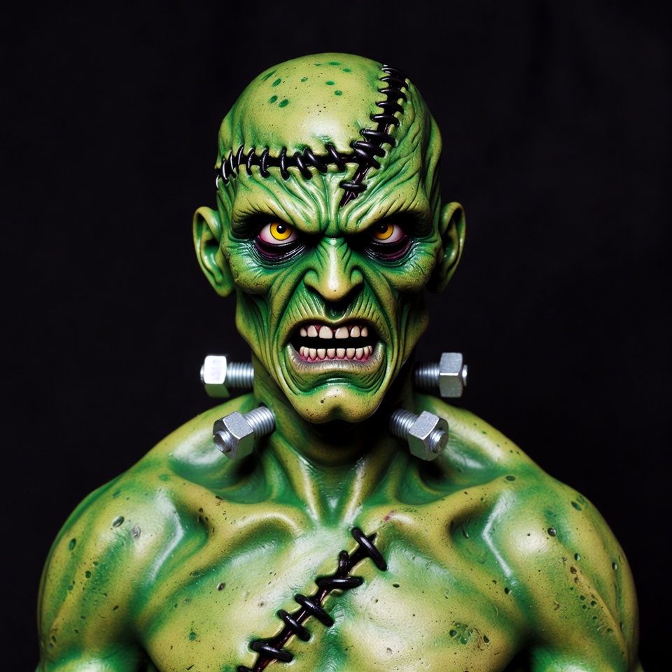 Green Frankenstein Monster Illustration Green Frankenstein Monster Illustration