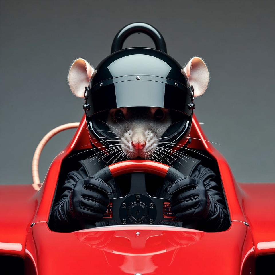 Rat Driving Red Race Car Rat Driving Red Race Car