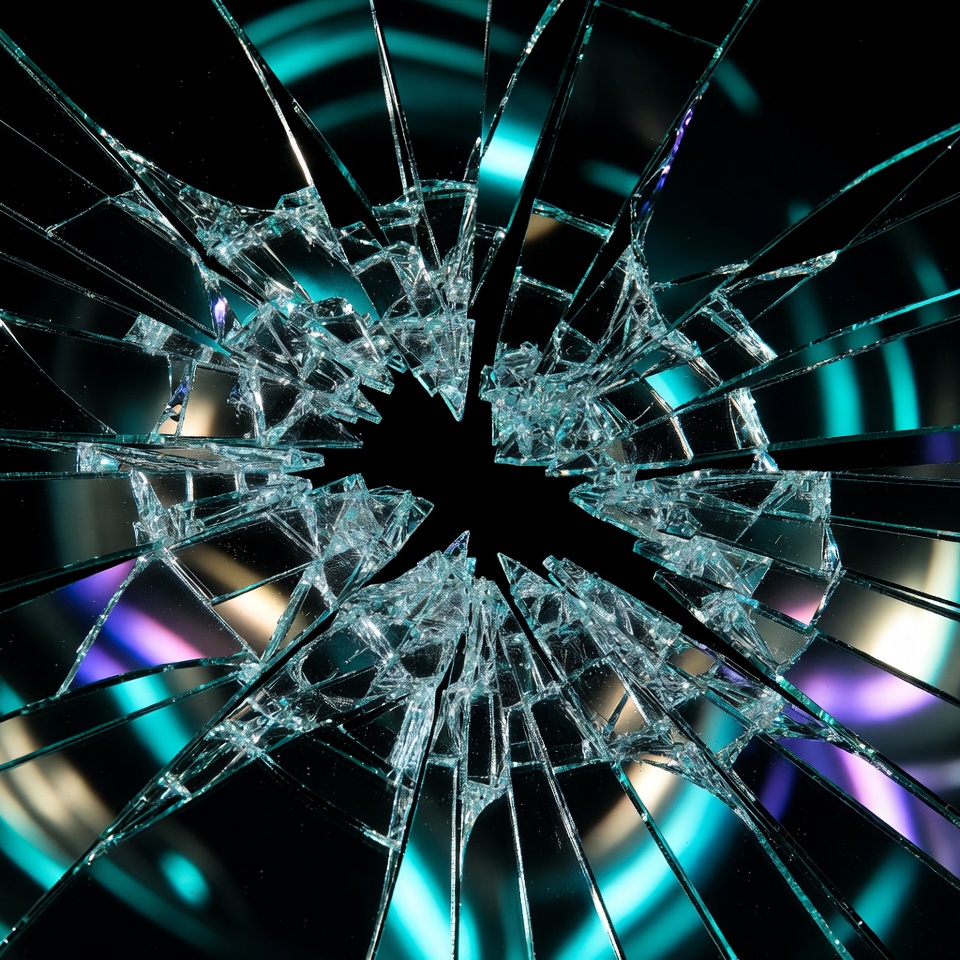 Shattered Glass with Neon Glow Shattered Glass with Neon Glow