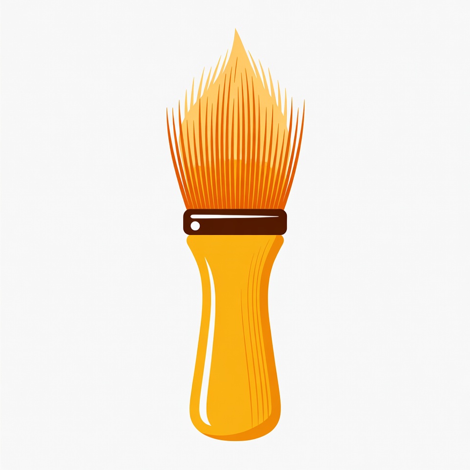 Orange Shaving Brush Illustration Orange Shaving Brush Illustration
