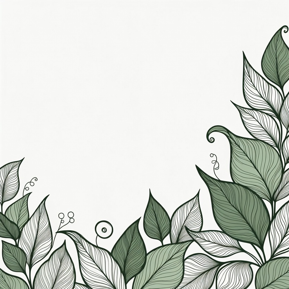 Green Leaf Border Illustration Green Leaf Border Illustration