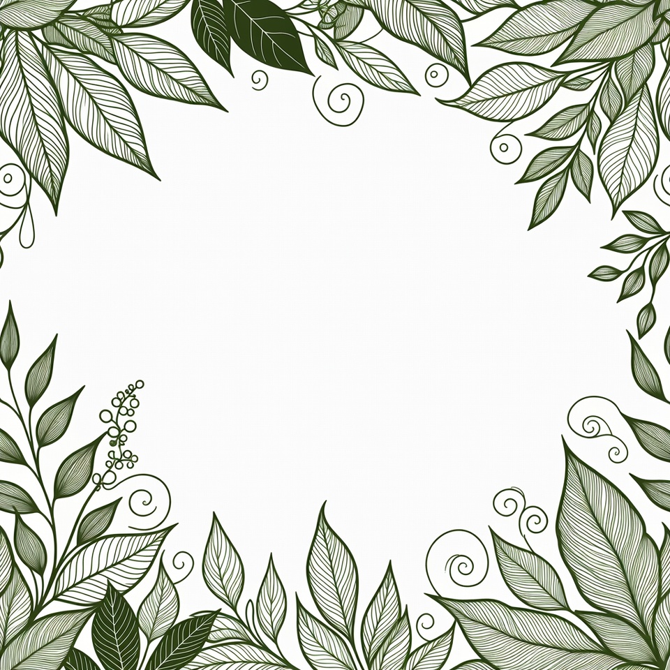 Green Leaf Floral Border Frame Green Leaf Floral Border Frame