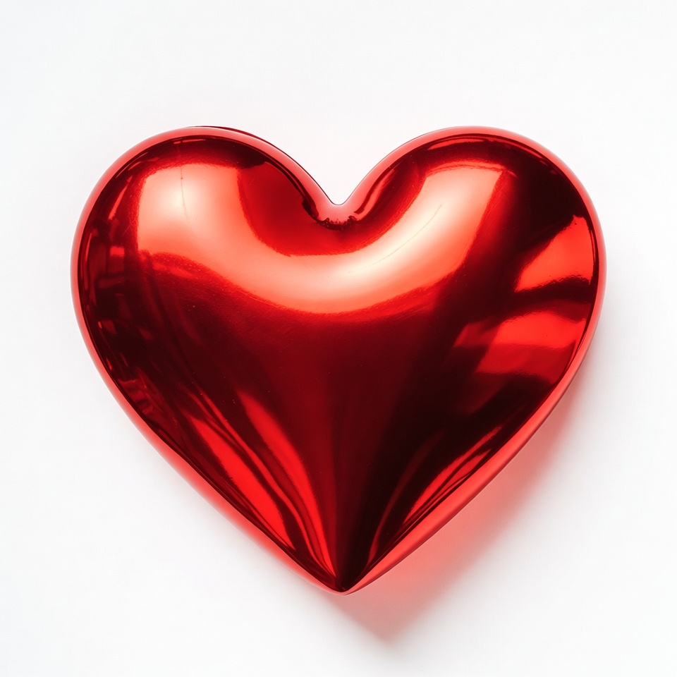 Shiny Red Heart on White Background Shiny Red Heart on White Background