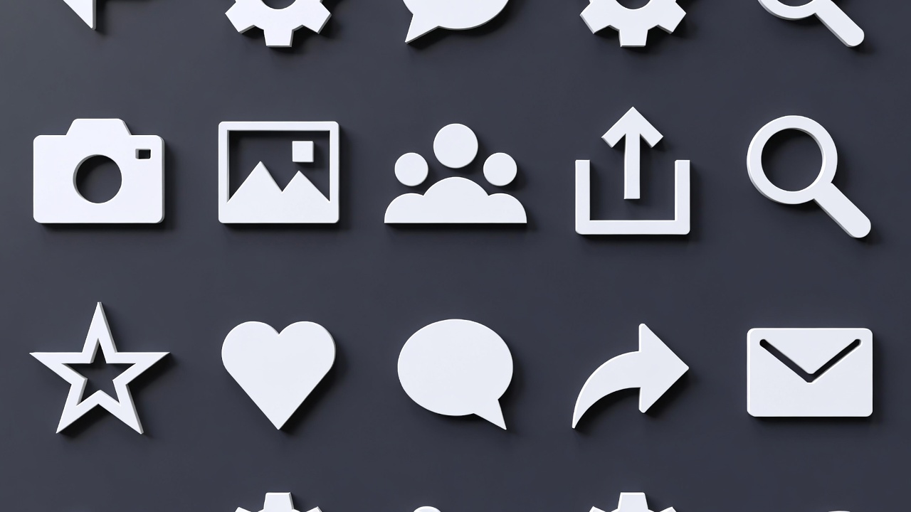 White Social Media Icons Set White Social Media Icons Set