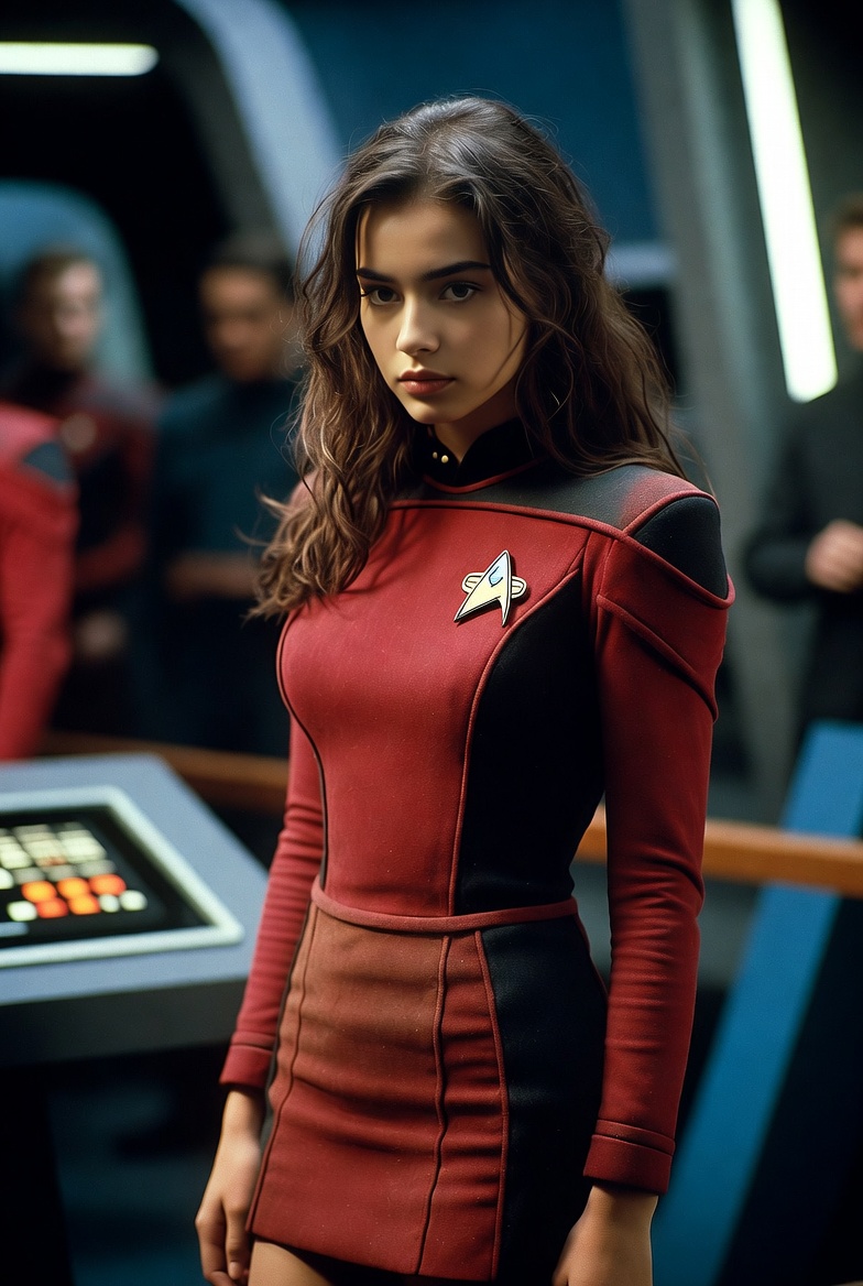 Star Trek woman in red uniform Star Trek woman in red uniform