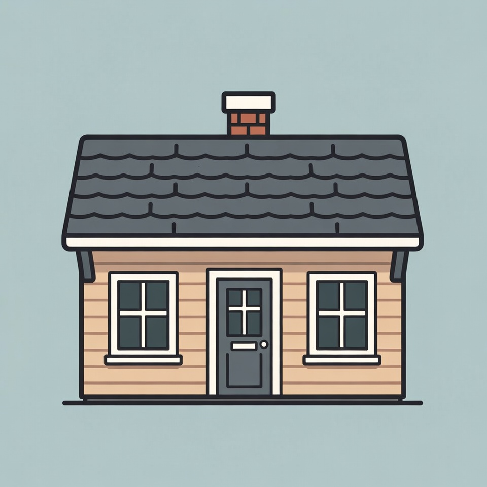 Cartoon House with Chimney Cartoon House with Chimney