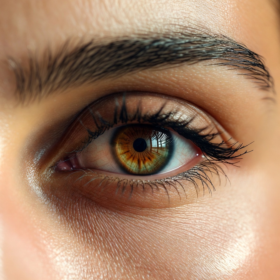 Close-up woman's hazel eye Close-up woman's hazel eye