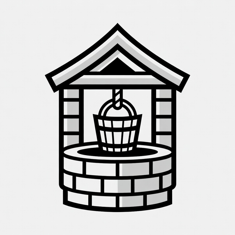 Cartoon Well with Bucket Cartoon Well with Bucket