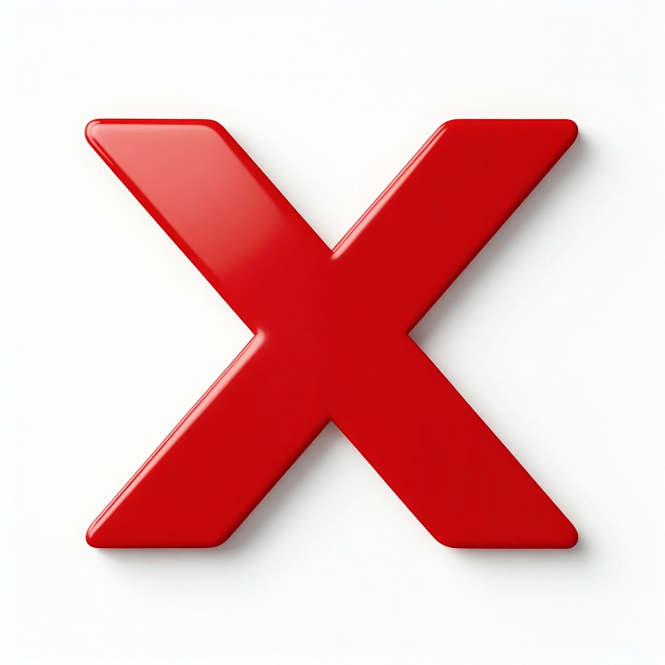 Shiny Red X Symbol Shiny Red X Symbol