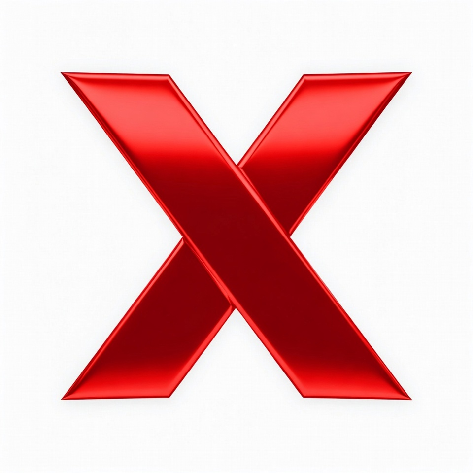Shiny Red X Symbol Shiny Red X Symbol