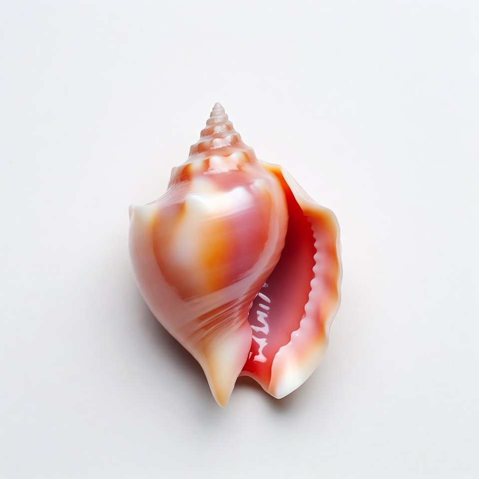 Orange seashell on white background Orange seashell on white background