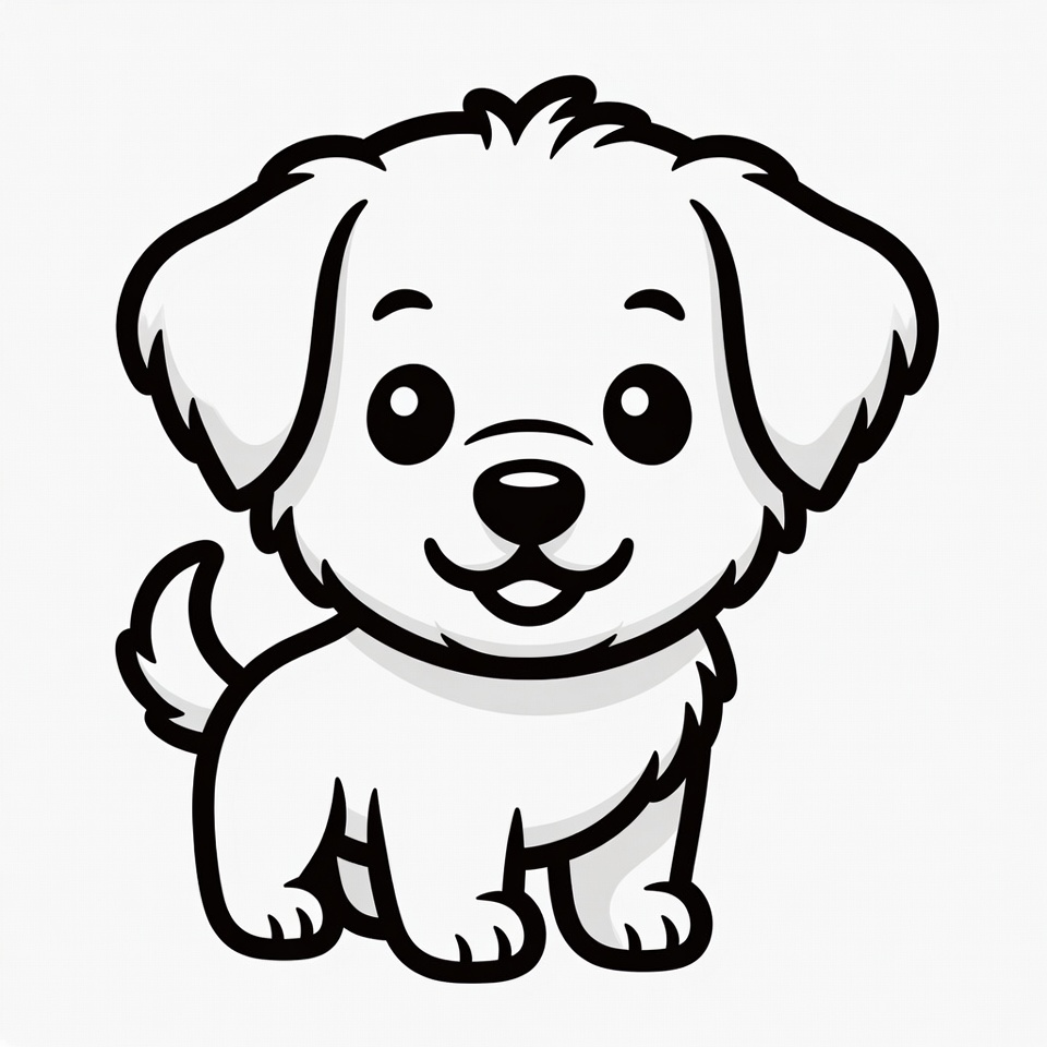 Cute cartoon puppy illustration Cute cartoon puppy illustration