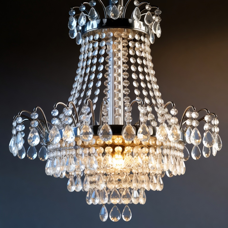 Crystal Chandelier with Warm Light Crystal Chandelier with Warm Light