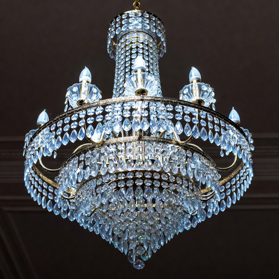 Crystal Chandelier Hanging Overhead Crystal Chandelier Hanging Overhead